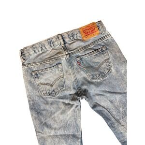 Levi Strauss 505 Regular Fit Light Wash Distressed Denim Jeans Men Size 30x26